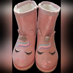 Wonder Nation Toddler Girl Pink Unicorn Boots - Size 7